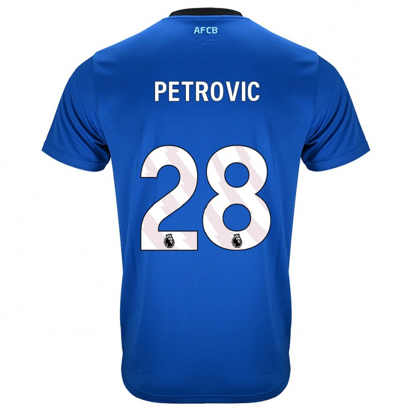 Danxen Barn Djordje Petrovic #28 Blå Svart Bortetrøye Drakt Trøye 2025/26 Skjorter T-Skjorte