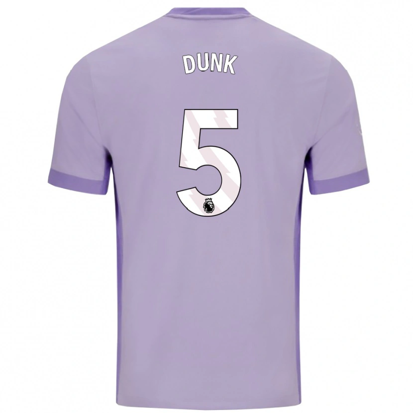 Danxen Barn Lewis Dunk #5 Taro Lilla Hvit Bortetrøye Drakt Trøye 2025/26 Skjorter T-Skjorte