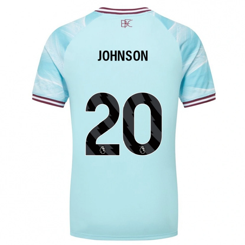 Danxen Barn Zach Johnson #20 Himmelsblå Burgunder Bortetrøye Drakt Trøye 2025/26 Skjorter T-Skjorte