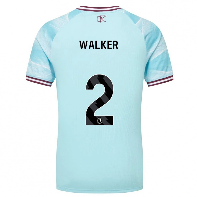 Danxen Barn Kyle Walker #2 Himmelsblå Burgunder Bortetrøye Drakt Trøye 2025/26 Skjorter T-Skjorte