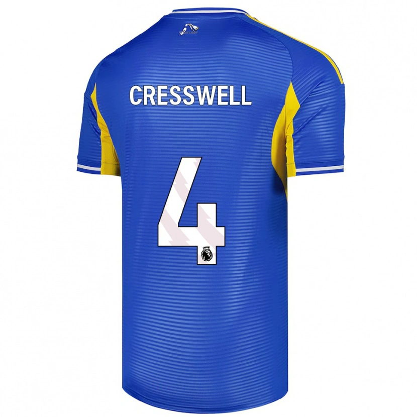 Danxen Barn Alfie Cresswell #4 Blå Gul Bortetrøye Drakt Trøye 2025/26 Skjorter T-Skjorte