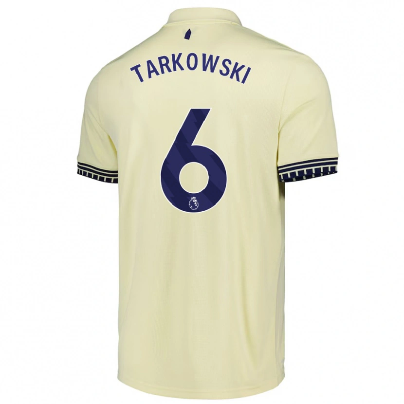 Danxen Barn James Tarkowski #6 Off White Svart Bortetrøye Drakt Trøye 2025/26 Skjorter T-Skjorte