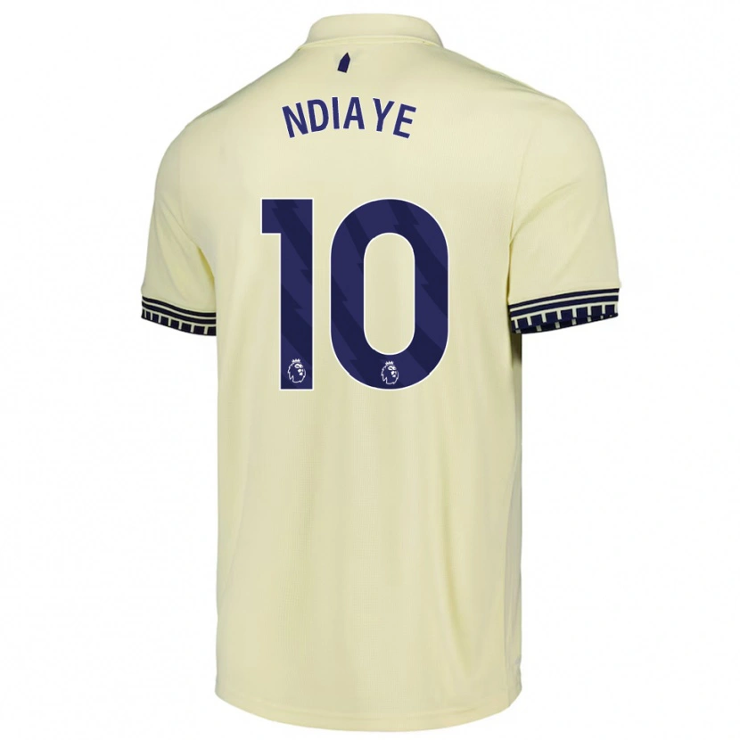 Danxen Barn Iliman Ndiaye #10 Off White Svart Bortetrøye Drakt Trøye 2025/26 Skjorter T-Skjorte
