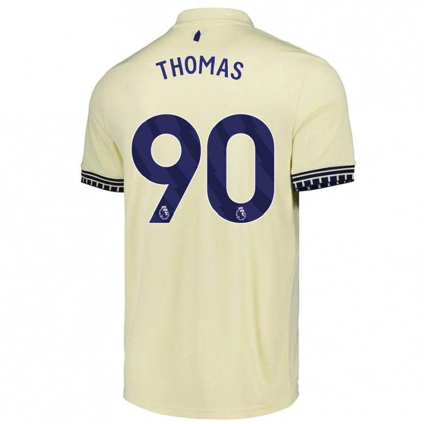 Danxen Barn Aled Thomas #90 Off White Svart Bortetrøye Drakt Trøye 2025/26 Skjorter T-Skjorte