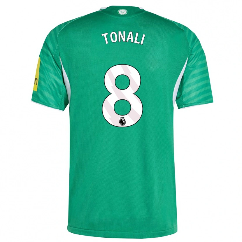 Danxen Barn Sandro Tonali #8 Grønn Hvit Bortetrøye Drakt Trøye 2025/26 Skjorter T-Skjorte