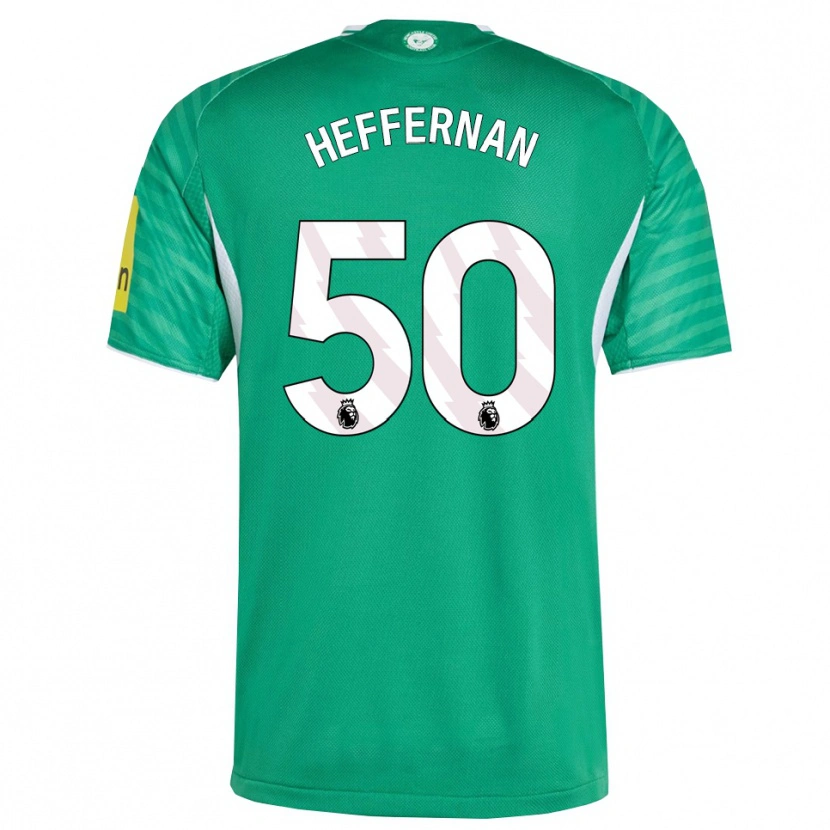 Danxen Barn Cathal Heffernan #50 Grønn Hvit Bortetrøye Drakt Trøye 2025/26 Skjorter T-Skjorte