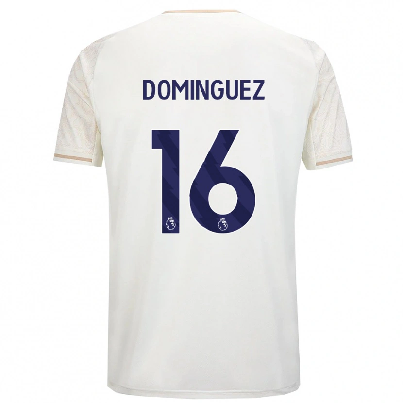 Danxen Barn Nicolás Domínguez #16 Off White Svart Bortetrøye Drakt Trøye 2025/26 Skjorter T-Skjorte