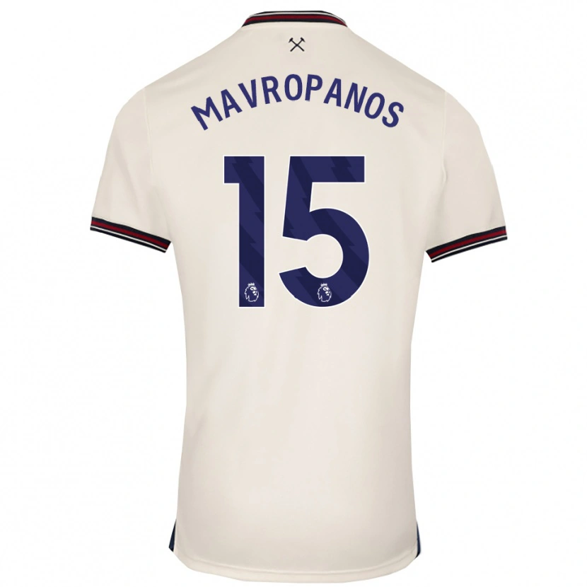 Danxen Barn Konstantinos Mavropanos #15 Off White Bortetrøye Drakt Trøye 2025/26 Skjorter T-Skjorte