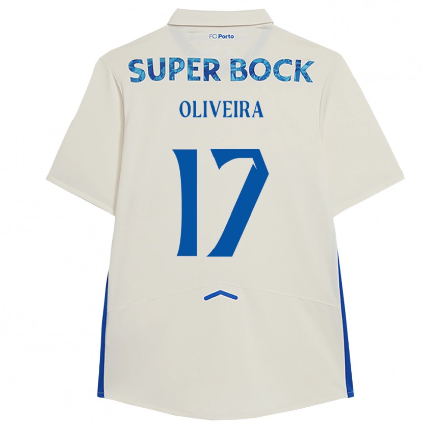 Danxen Barn Inês Oliveira #17 Hvit Blå Tredje Sett Drakt Trøye 2025/26 Skjorter T-Skjorte
