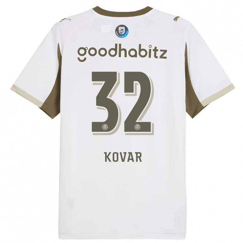 Danxen Barn Matej Kovar #32 Hvit Grå Tredje Sett Drakt Trøye 2025/26 Skjorter T-Skjorte