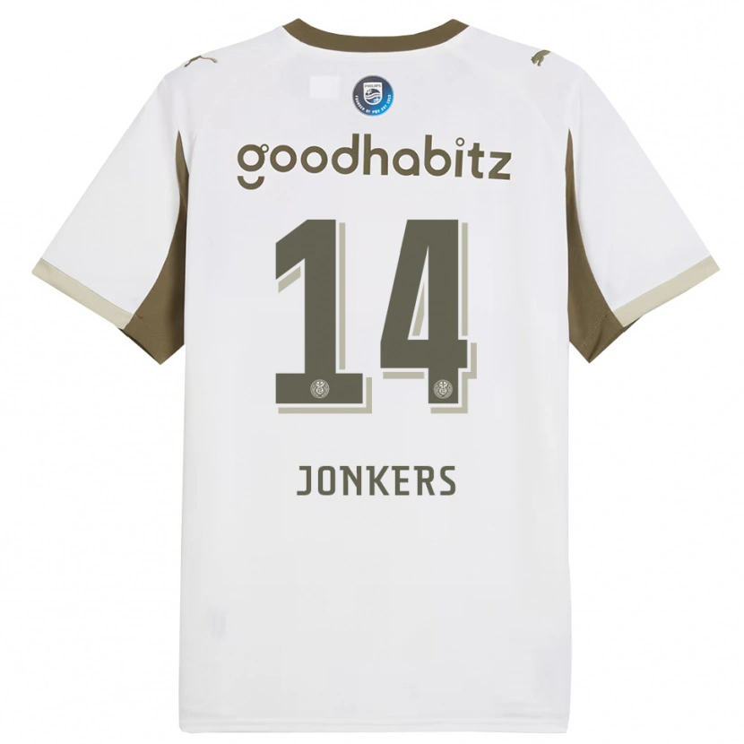 Danxen Barn Brent Jonkers #14 Hvit Grå Tredje Sett Drakt Trøye 2025/26 Skjorter T-Skjorte