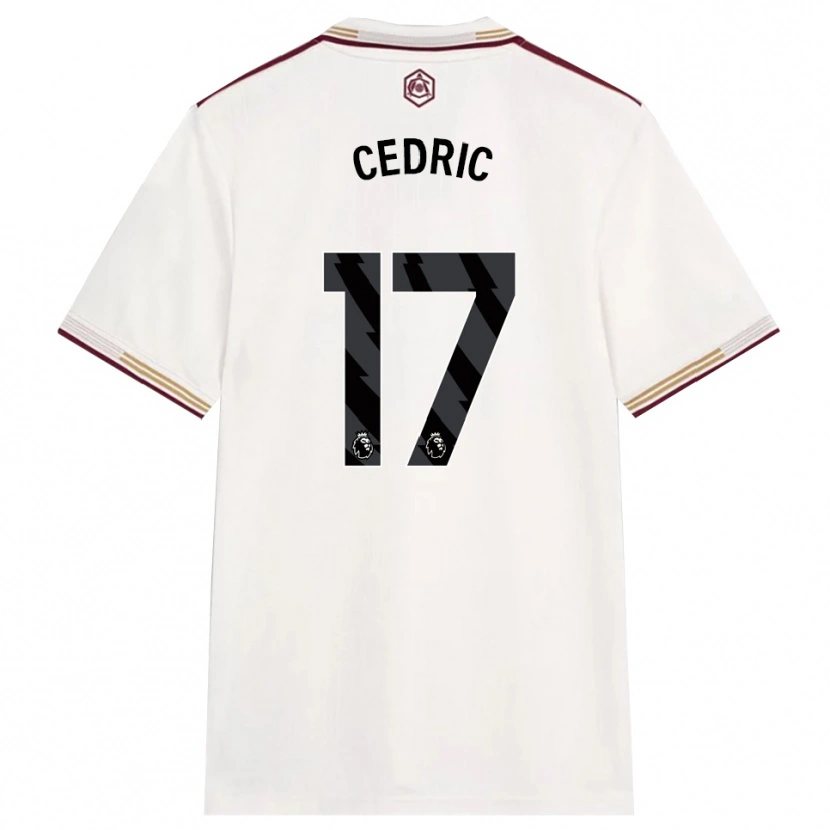 Danxen Barn Cedric Soares #17 Off White Burgunder Tredje Sett Drakt Trøye 2025/26 Skjorter T-Skjorte
