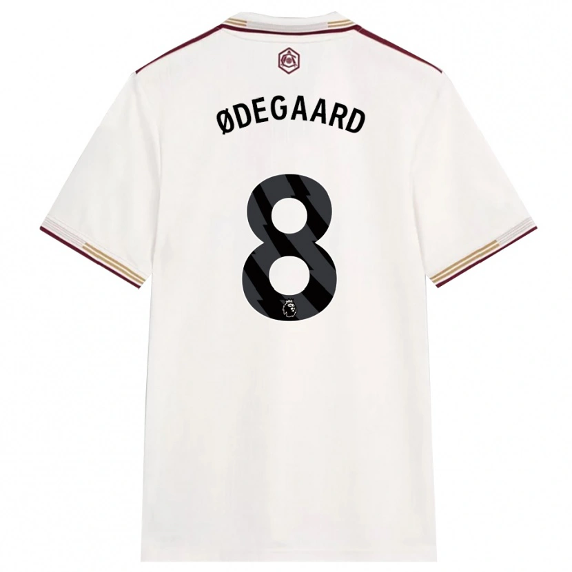 Danxen Barn Martin Ødegaard #8 Off White Burgunder Tredje Sett Drakt Trøye 2025/26 Skjorter T-Skjorte