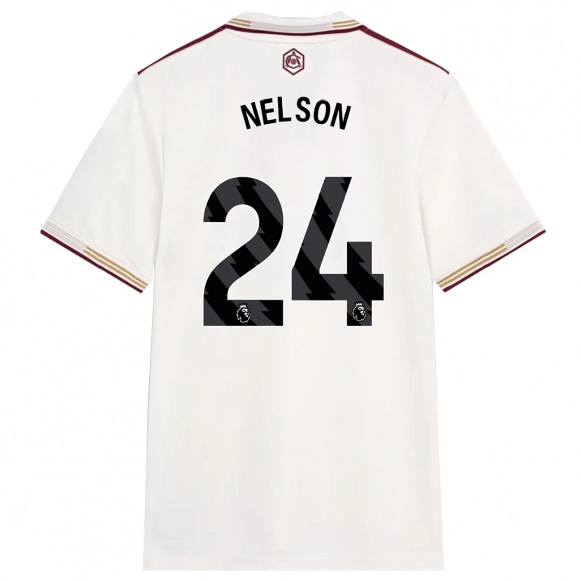 Danxen Barn Reiss Nelson #24 Off White Burgunder Tredje Sett Drakt Trøye 2025/26 Skjorter T-Skjorte