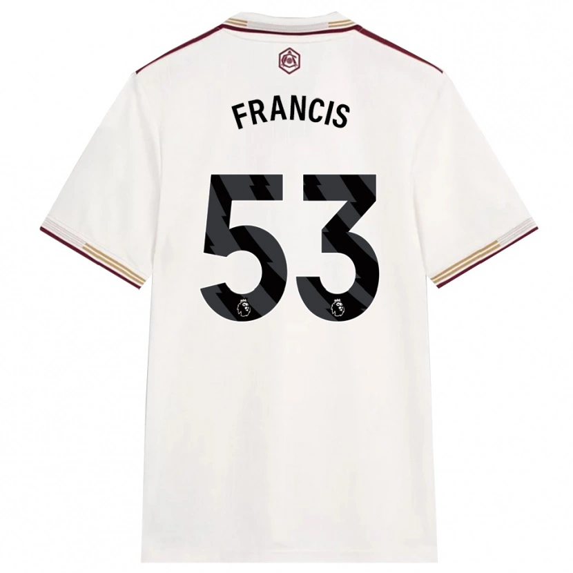 Danxen Barn Jack Henry Francis #53 Off White Burgunder Tredje Sett Drakt Trøye 2025/26 Skjorter T-Skjorte
