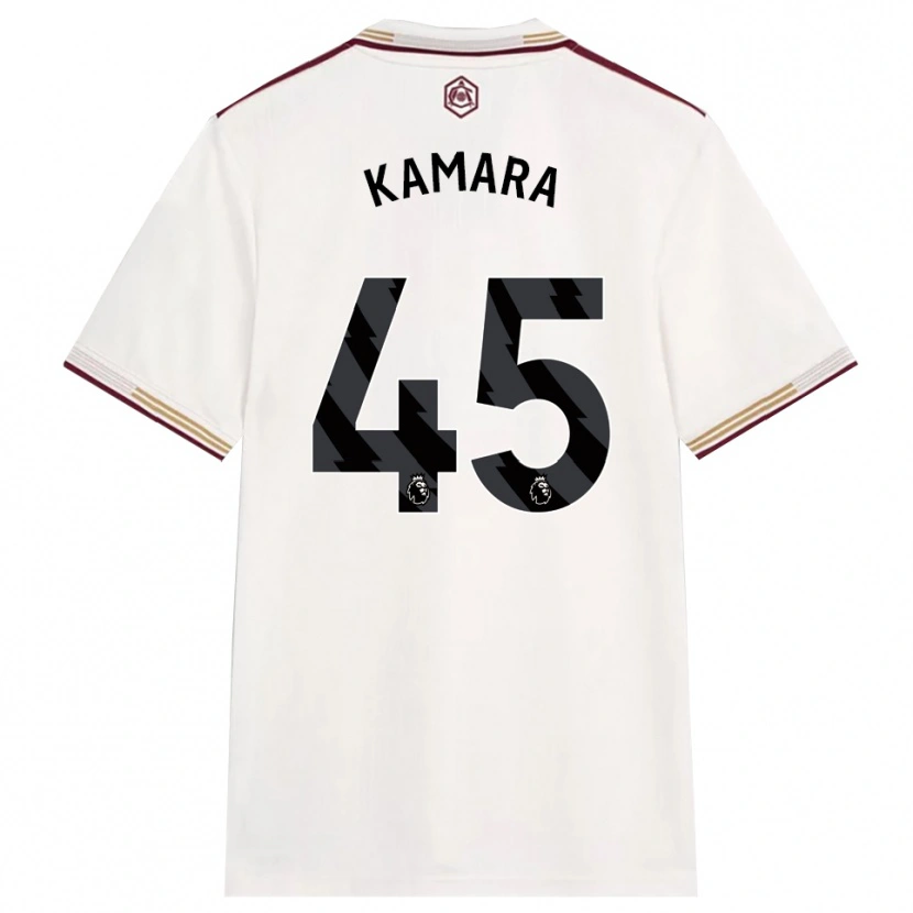 Danxen Barn Osman Kamara #45 Off White Burgunder Tredje Sett Drakt Trøye 2025/26 Skjorter T-Skjorte