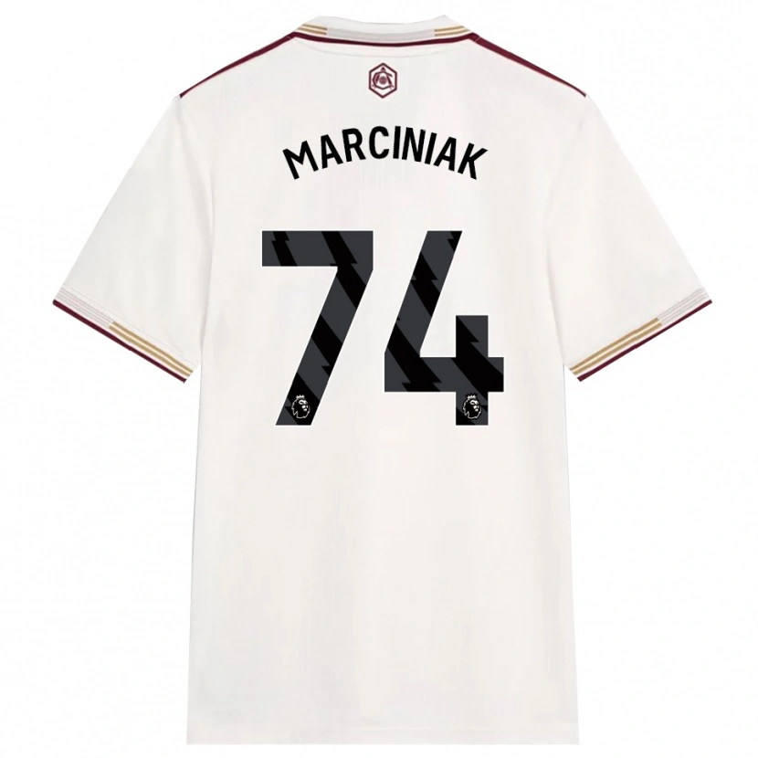 Danxen Barn Alex Marciniak #74 Off White Burgunder Tredje Sett Drakt Trøye 2025/26 Skjorter T-Skjorte