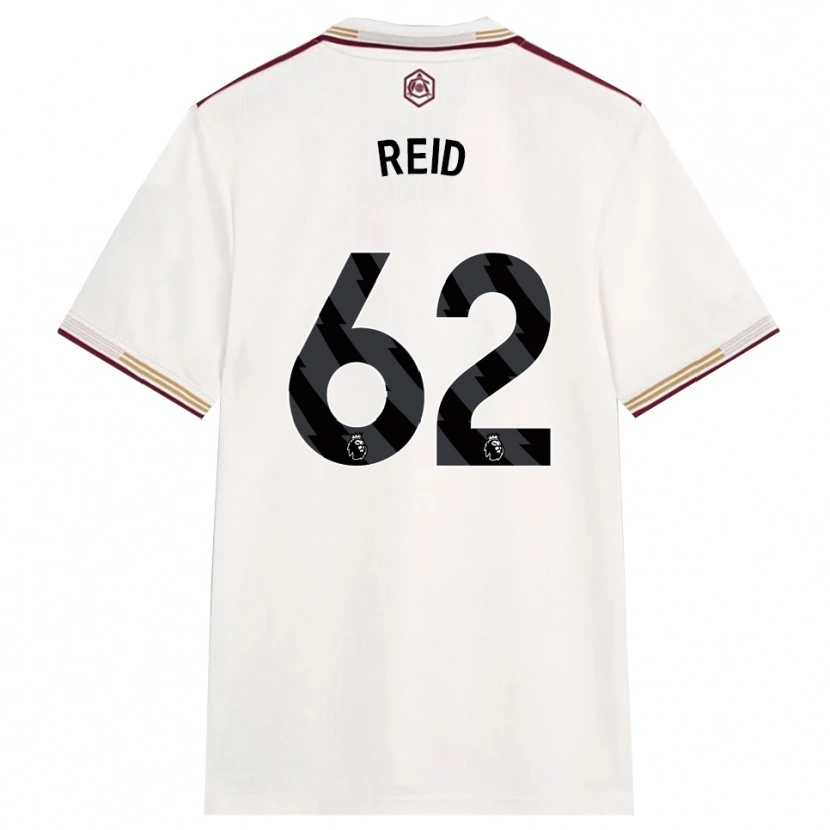 Danxen Barn Katie Reid #62 Off White Burgunder Tredje Sett Drakt Trøye 2025/26 Skjorter T-Skjorte