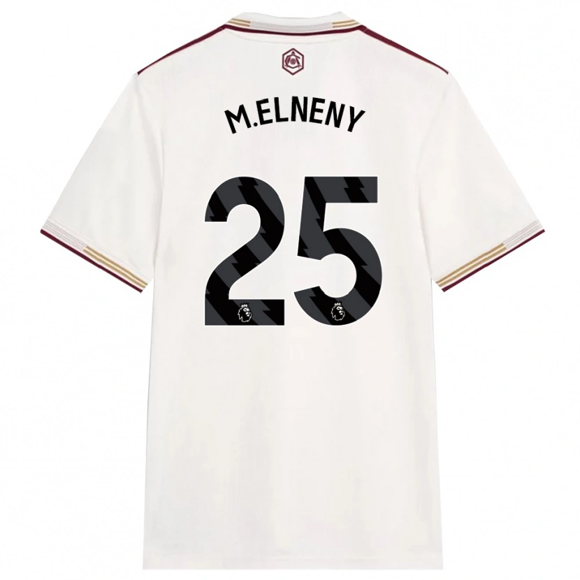 Danxen Barn Mohamed Elneny #25 Off White Burgunder Tredje Sett Drakt Trøye 2025/26 Skjorter T-Skjorte