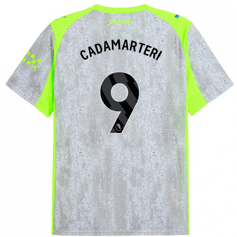 Danxen Barn Caelan Cadamarteri #9 Grå Gul Tredje Sett Drakt Trøye 2025/26 Skjorter T-Skjorte