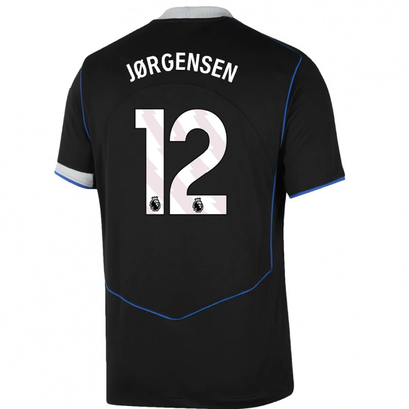 Danxen Barn Filip Jørgensen #12 Svart Blå Sølv Tredje Sett Drakt Trøye 2025/26 Skjorter T-Skjorte