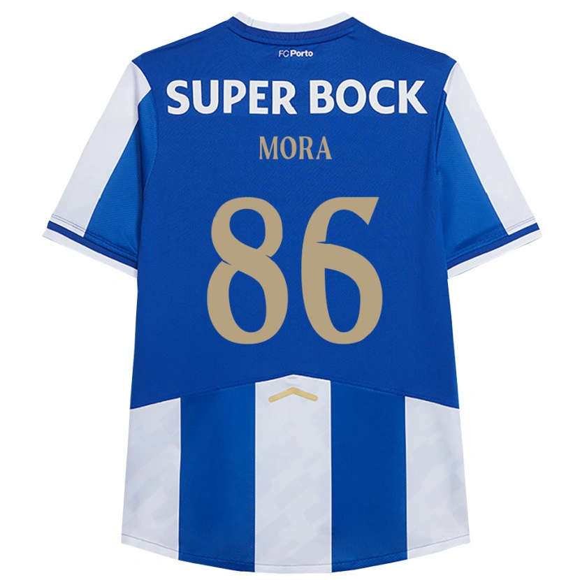 Danxen Mann Rodrigo Mora #86 Blå Hvit Hjemmetrøye Drakt Trøye 2025/26 Skjorter T-Skjorte
