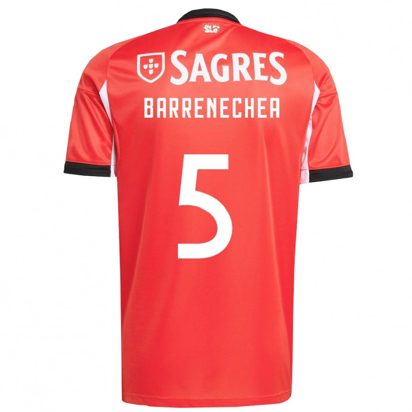 Danxen Mann Enzo Barrenechea #5 Rød Hvit Hjemmetrøye Drakt Trøye 2025/26 Skjorter T-Skjorte