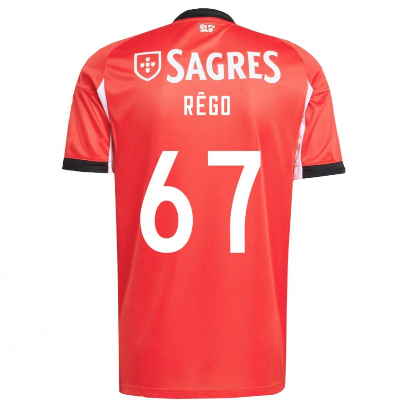 Danxen Mann Rodrigo Rêgo #67 Rød Hvit Hjemmetrøye Drakt Trøye 2025/26 Skjorter T-Skjorte