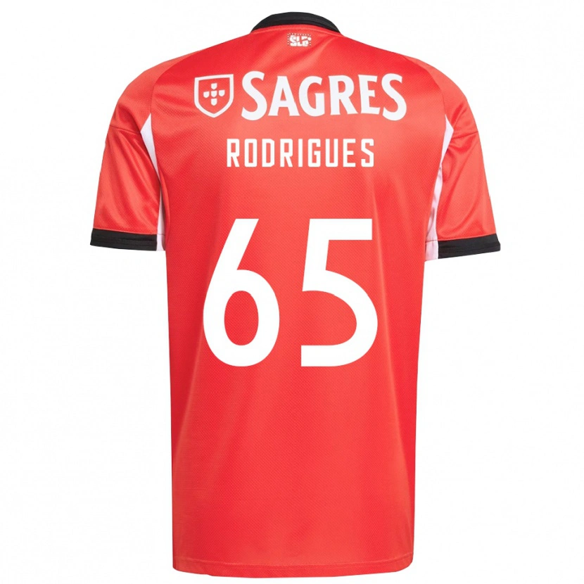 Danxen Mann Rafael Rodrigues #65 Rød Hvit Hjemmetrøye Drakt Trøye 2025/26 Skjorter T-Skjorte
