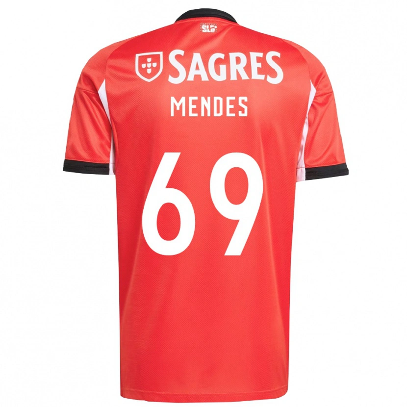 Danxen Mann Vladimir Mendes #69 Rød Hvit Hjemmetrøye Drakt Trøye 2025/26 Skjorter T-Skjorte