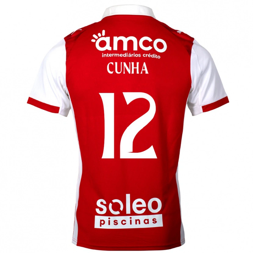 Danxen Mann Romário Cunha #12 Rød Hvit Hjemmetrøye Drakt Trøye 2025/26 Skjorter T-Skjorte