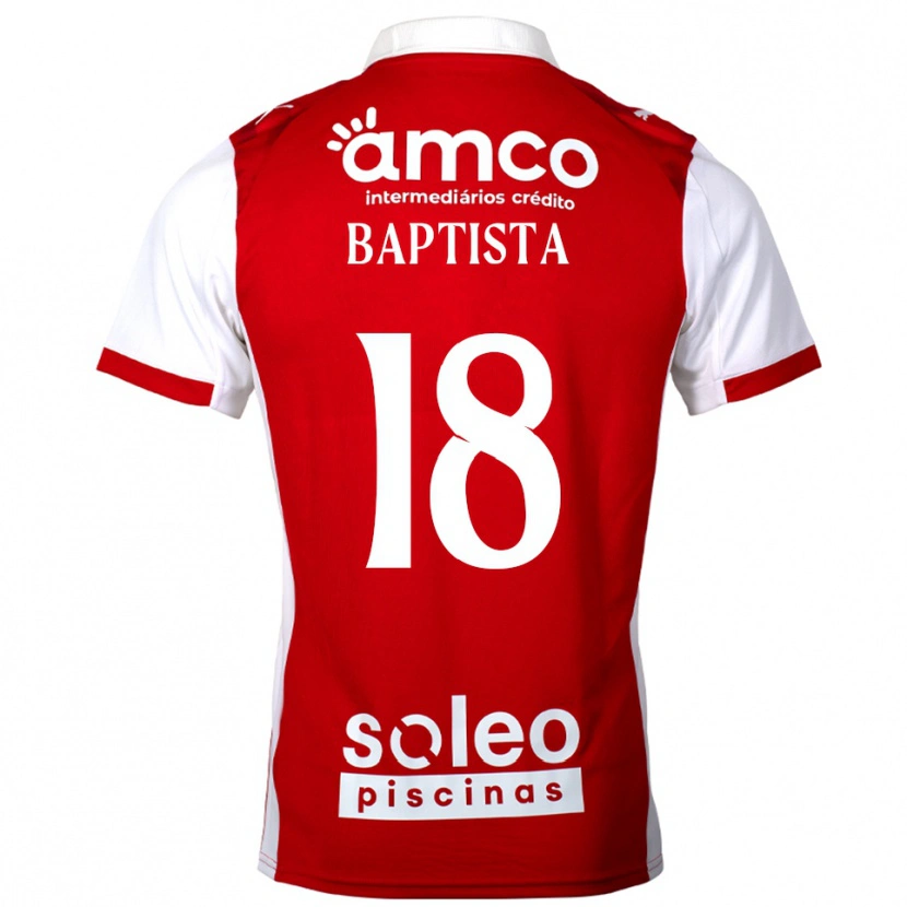 Danxen Mann Tiago Baptista #18 Rød Hvit Hjemmetrøye Drakt Trøye 2025/26 Skjorter T-Skjorte