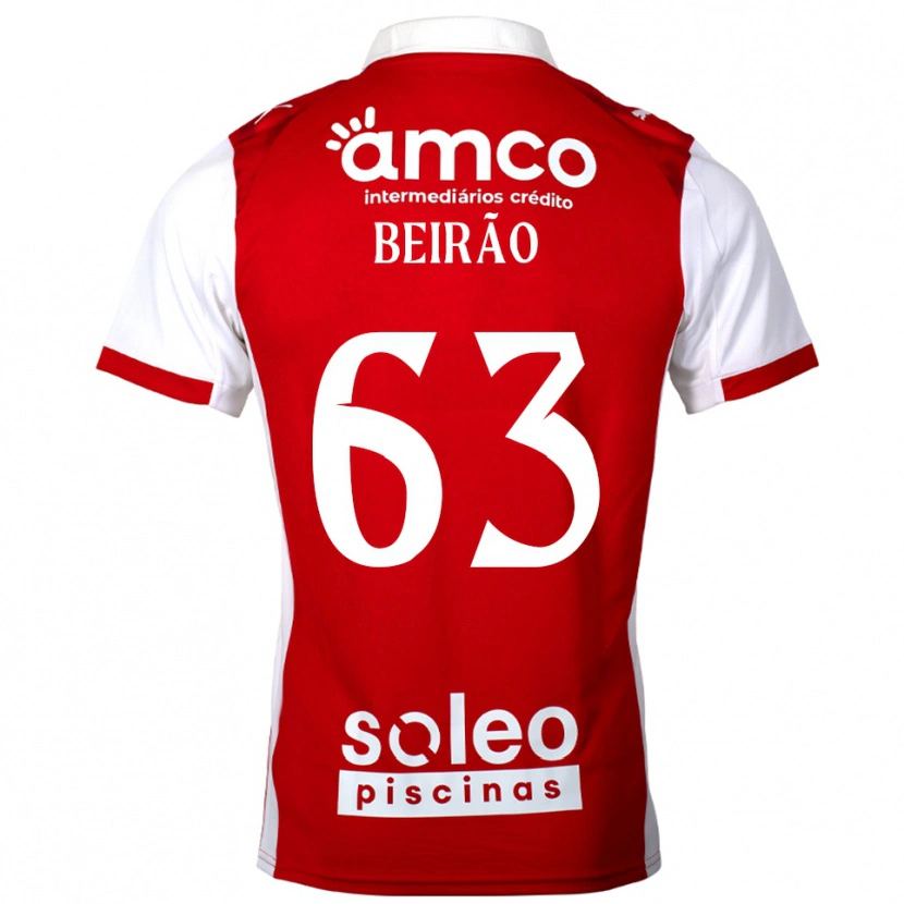 Danxen Mann Rodrigo Beirão #63 Rød Hvit Hjemmetrøye Drakt Trøye 2025/26 Skjorter T-Skjorte