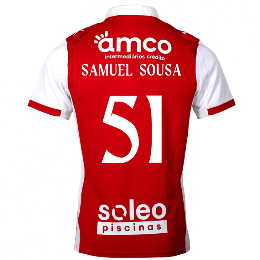 Danxen Mann Samu Sousa #51 Rød Hvit Hjemmetrøye Drakt Trøye 2025/26 Skjorter T-Skjorte