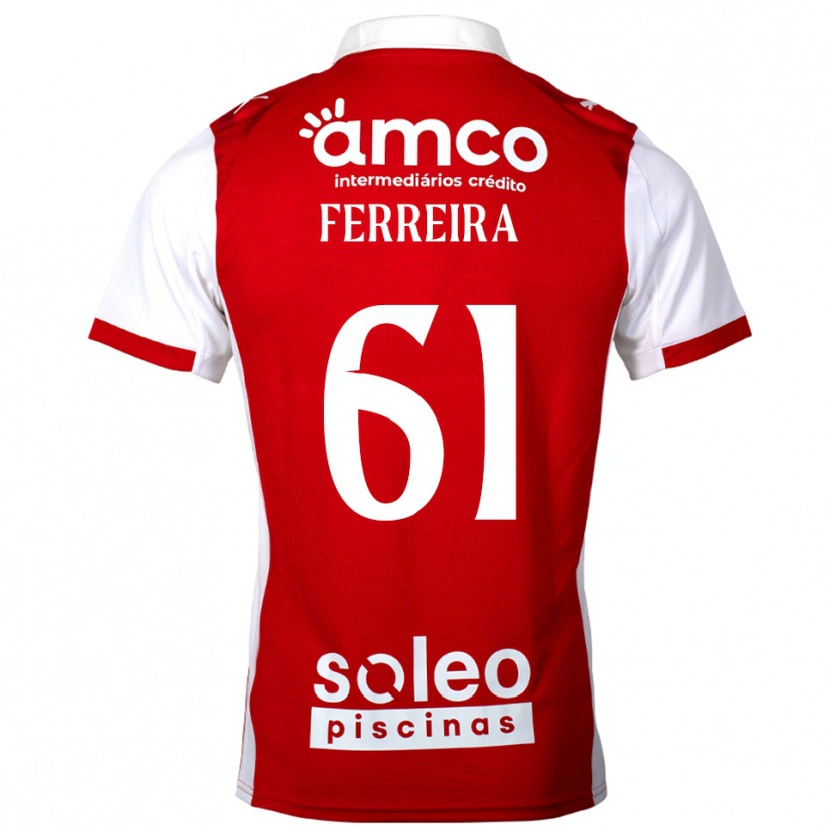 Danxen Mann Tiago Ferreira #61 Rød Hvit Hjemmetrøye Drakt Trøye 2025/26 Skjorter T-Skjorte