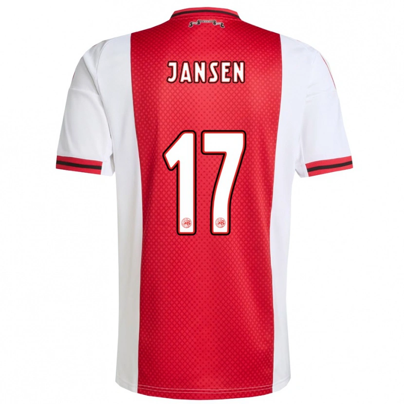 Danxen Mann Bente Jansen #17 Rød Hvit Hjemmetrøye Drakt Trøye 2025/26 Skjorter T-Skjorte