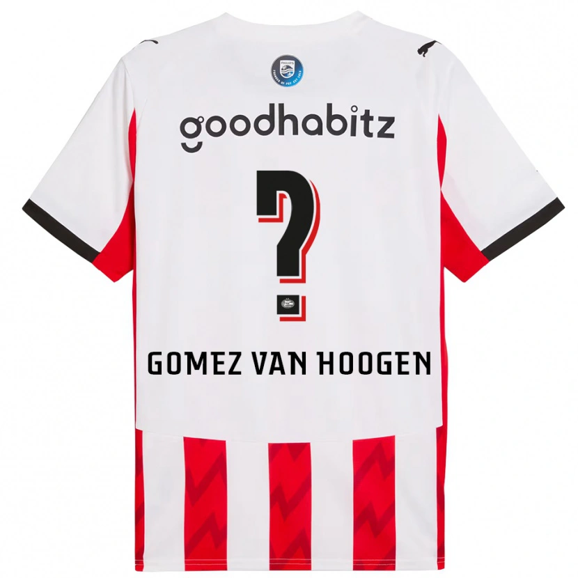 Danxen Mann Samuel Gomez Van Hoogen #0 Rød Hvit Hjemmetrøye Drakt Trøye 2025/26 Skjorter T-Skjorte