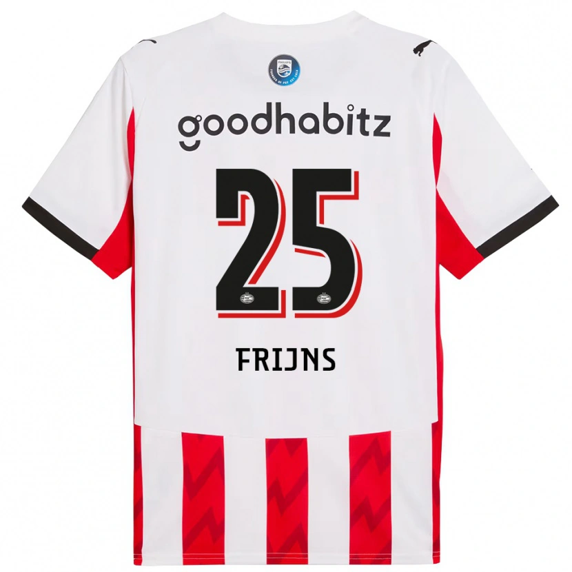 Danxen Mann Emma Frijns #25 Rød Hvit Hjemmetrøye Drakt Trøye 2025/26 Skjorter T-Skjorte