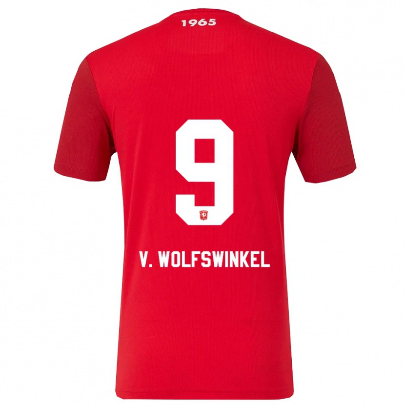 Danxen Mann Ricky Van Wolfswinkel #9 Rød Hvit Hjemmetrøye Drakt Trøye 2025/26 Skjorter T-Skjorte
