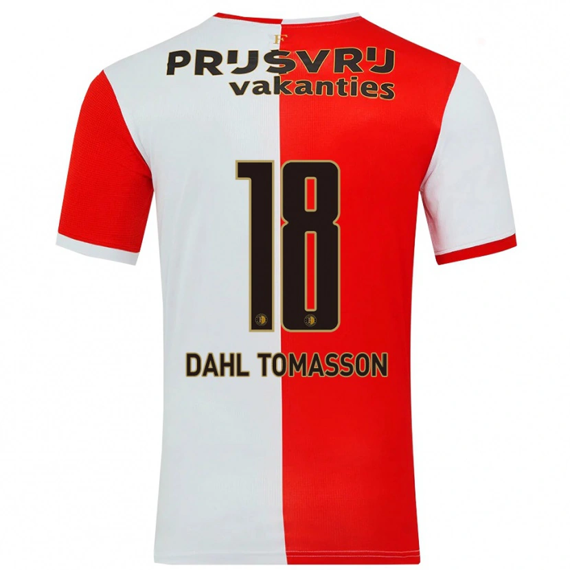 Danxen Mann Luca Dahl Tomasson #18 Rød Hvit Hjemmetrøye Drakt Trøye 2025/26 Skjorter T-Skjorte