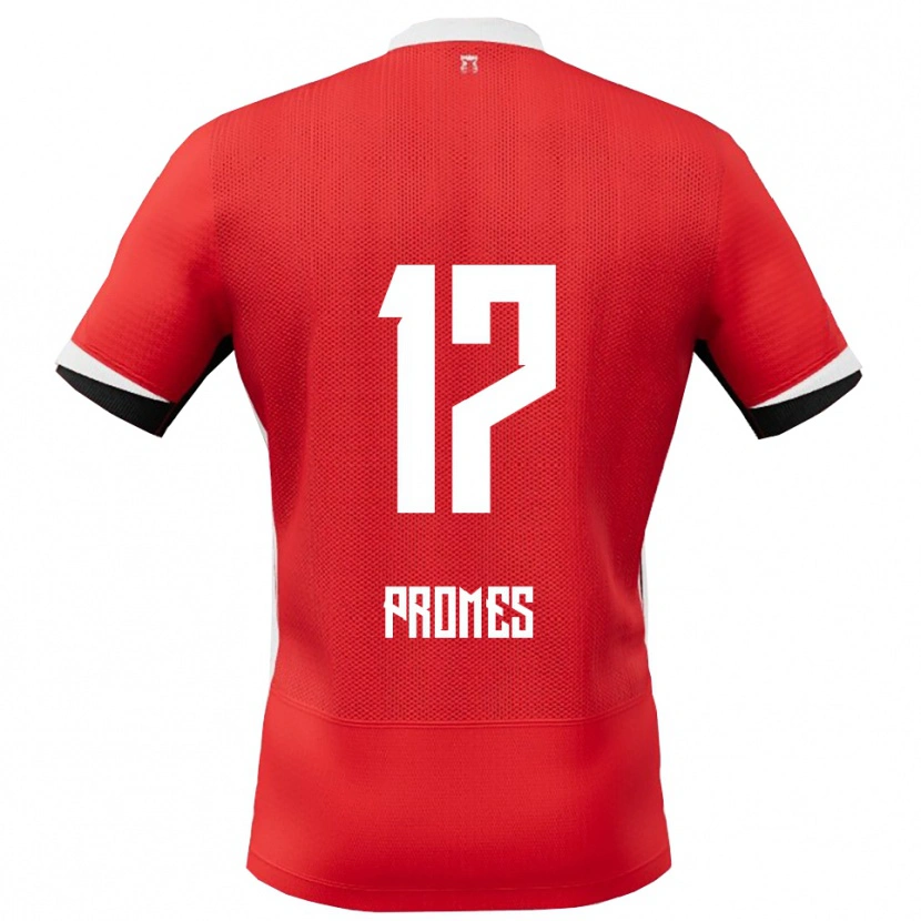 Danxen Mann Rodrigo Promes #17 Rød Hvit Hjemmetrøye Drakt Trøye 2025/26 Skjorter T-Skjorte