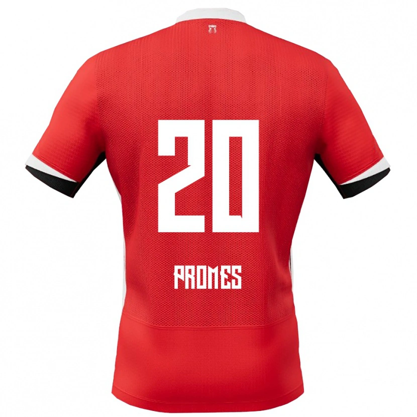 Danxen Mann Valentino Promes #20 Rød Hvit Hjemmetrøye Drakt Trøye 2025/26 Skjorter T-Skjorte