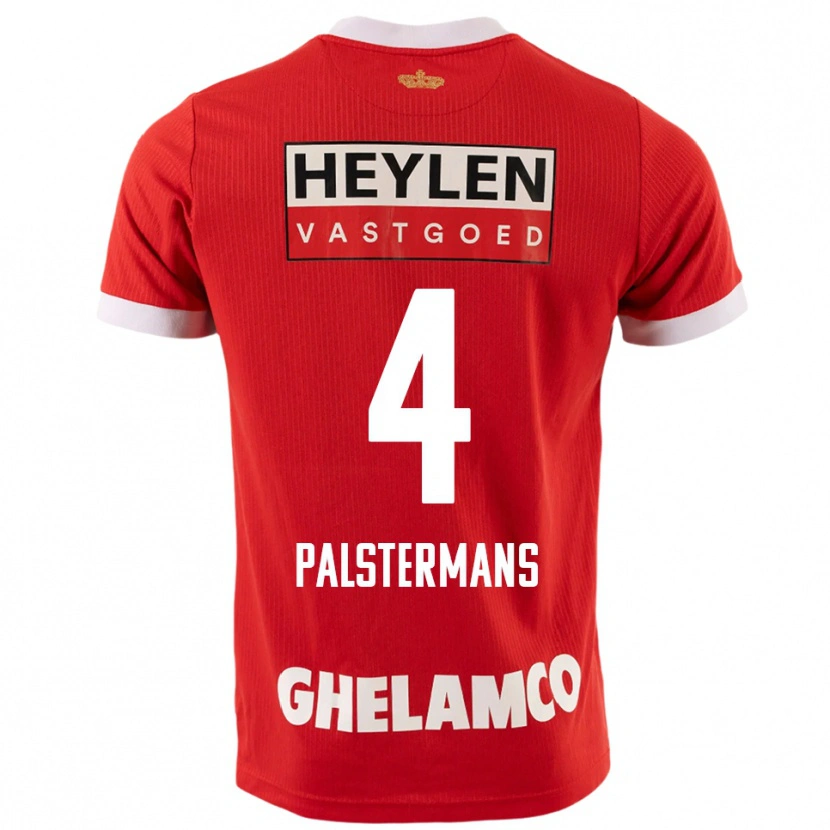 Danxen Mann Jasper Palstermans #4 Rød Hvit Hjemmetrøye Drakt Trøye 2025/26 Skjorter T-Skjorte