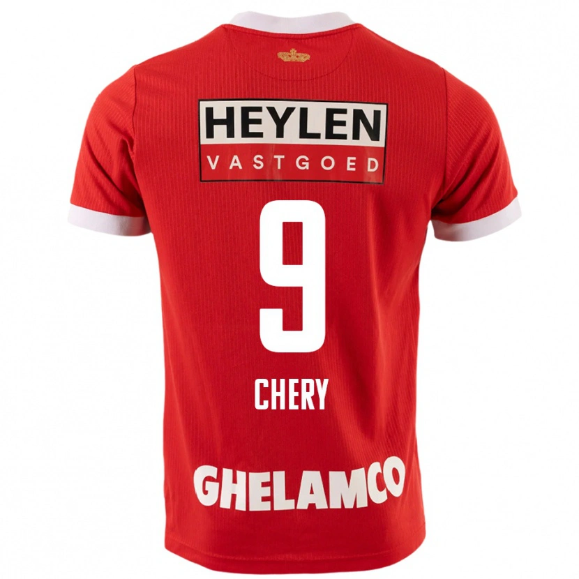 Danxen Mann Tjaronn Chery #9 Rød Hvit Hjemmetrøye Drakt Trøye 2025/26 Skjorter T-Skjorte