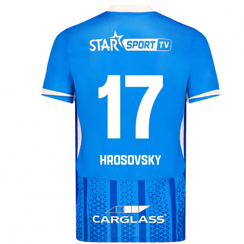 Danxen Mann Patrik Hrosovsky #17 Blå Hvit Hjemmetrøye Drakt Trøye 2025/26 Skjorter T-Skjorte
