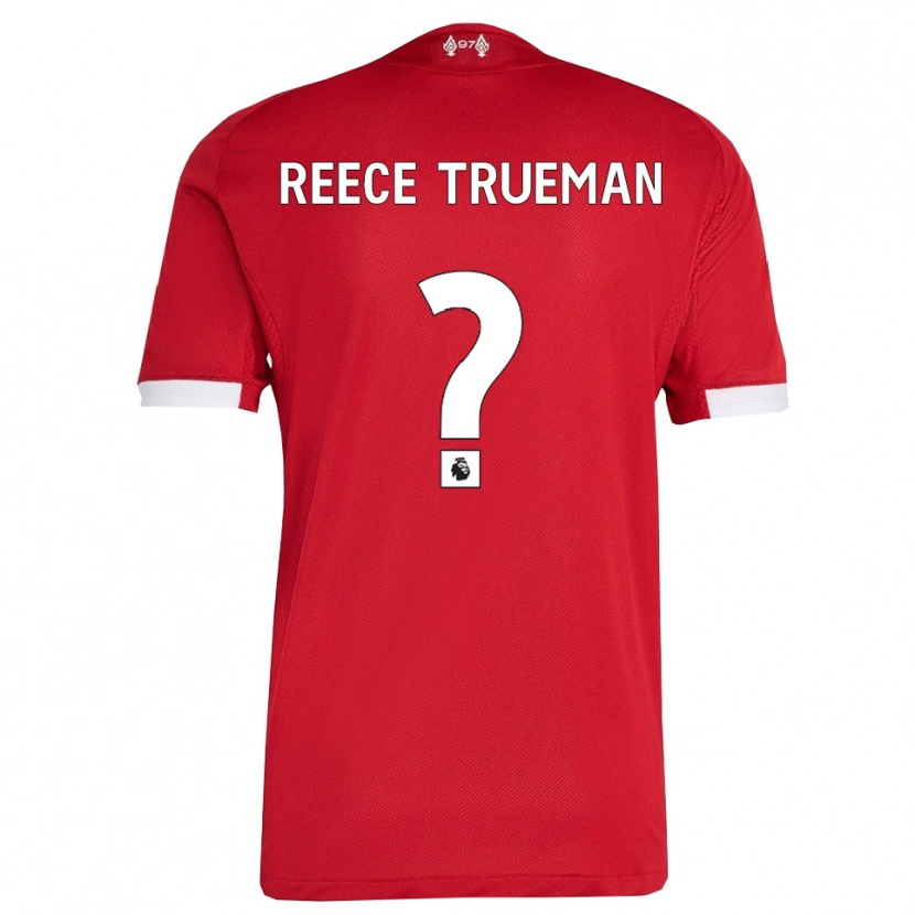 Danxen Mann Reece Trueman #0 Rød Hvit Hjemmetrøye Drakt Trøye 2025/26 Skjorter T-Skjorte