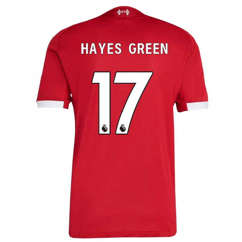 Danxen Mann Charlie Hayes-Green #17 Rød Hvit Hjemmetrøye Drakt Trøye 2025/26 Skjorter T-Skjorte