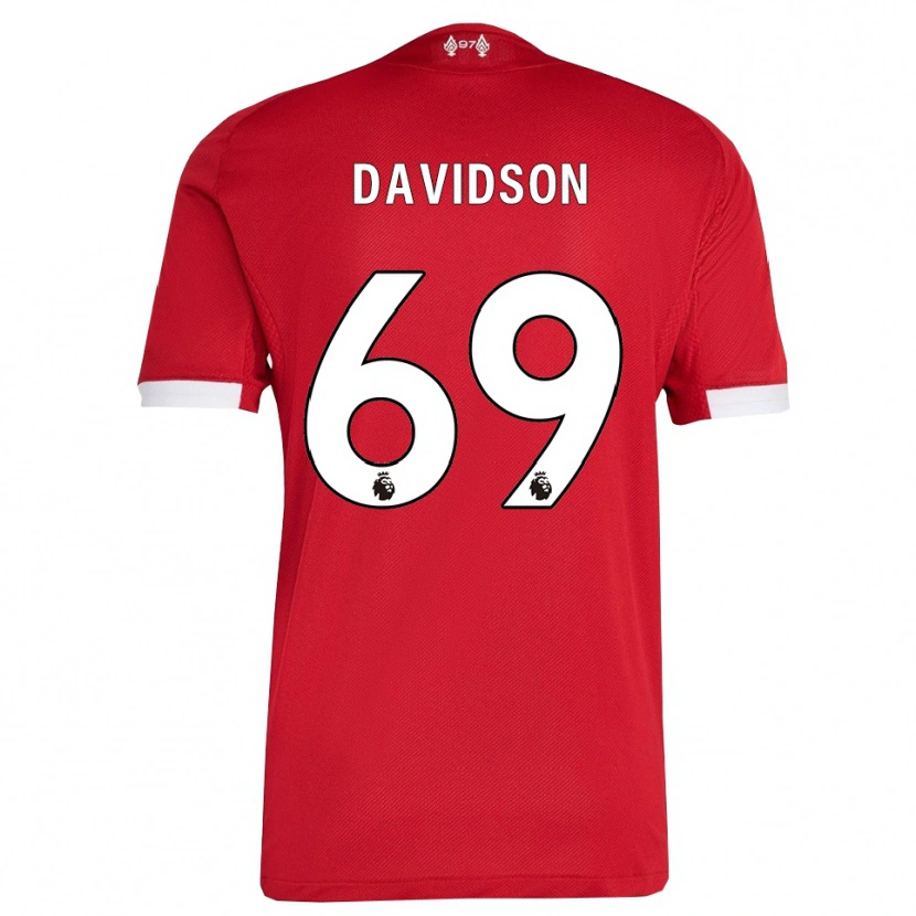 Danxen Mann Josh Davidson #69 Rød Hvit Hjemmetrøye Drakt Trøye 2025/26 Skjorter T-Skjorte