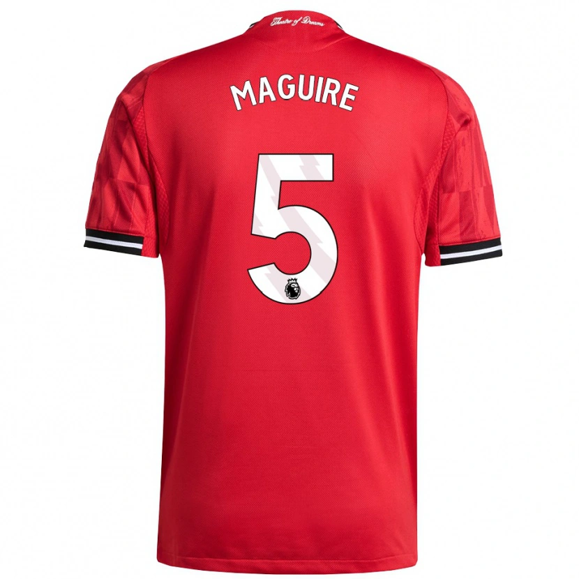 Danxen Mann Harry Maguire #5 Rød Svart Hvit Hjemmetrøye Drakt Trøye 2025/26 Skjorter T-Skjorte