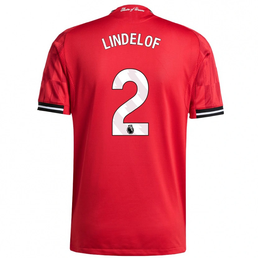Danxen Mann Victor Lindelof #2 Rød Svart Hvit Hjemmetrøye Drakt Trøye 2025/26 Skjorter T-Skjorte